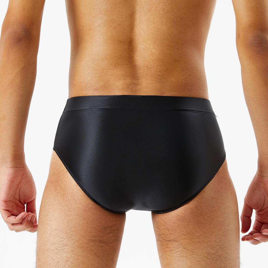 Pánské nízké kalhotky Lesklý hladký materiál Elastický pas Pohodlný střih Jednobarevné plavky