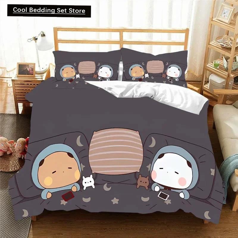 Kawaii Bubu and Dudu 3D Printing Anime Bedding Set Duvet Cover Comforter Bed Single Twin Full King Queen Size Bedding Set Kids