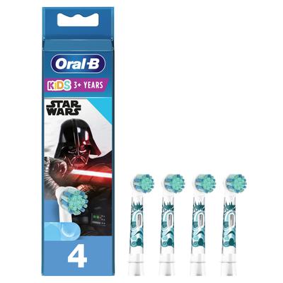 Braun Soft Toothbrush Replacement Brush Extra 4 Star Wars Oral-B Kids' Set, Soft, Brushes, Design, EB10S-4 [Used]
