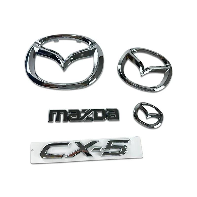 Plastic Car Front Trunk Emblem Rear Tail Refitting Decoration for Mazda 3 6 CX-4 CX-5 Steering Wheel Badge 3D Replaced Sticker