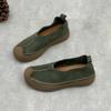 Johnature Retro Handmade Genuine Leather Loafers Soft Soled Cowhide Flat Women's Slip-on Shoes