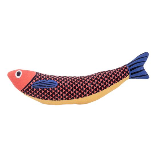 Plush Pet Chew Toy Squeaky Fish Interactive Cat Kicker Toy Soft Stuffed Animals Teething Toy for Indoor Dogs Cats And Kittens