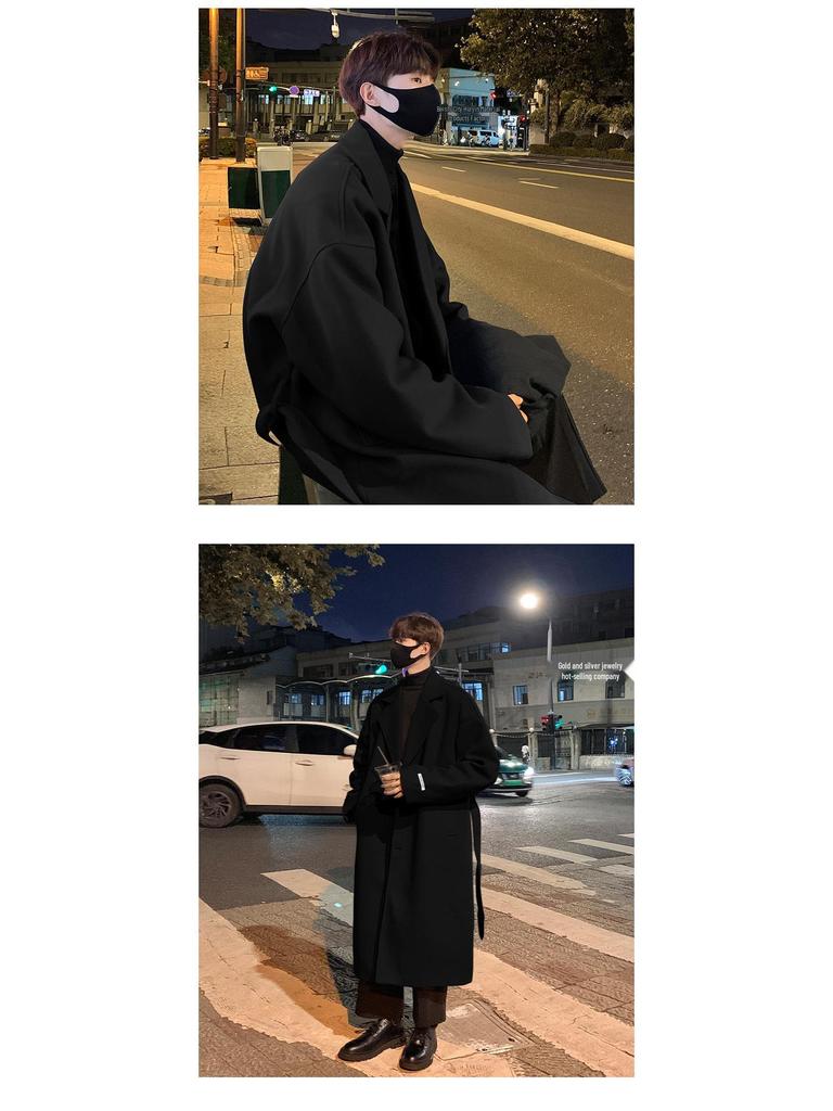 Unisex Over-the-Knee Wool Trench Coat - Mid-Length, Stylish High-End Winter Outerwear