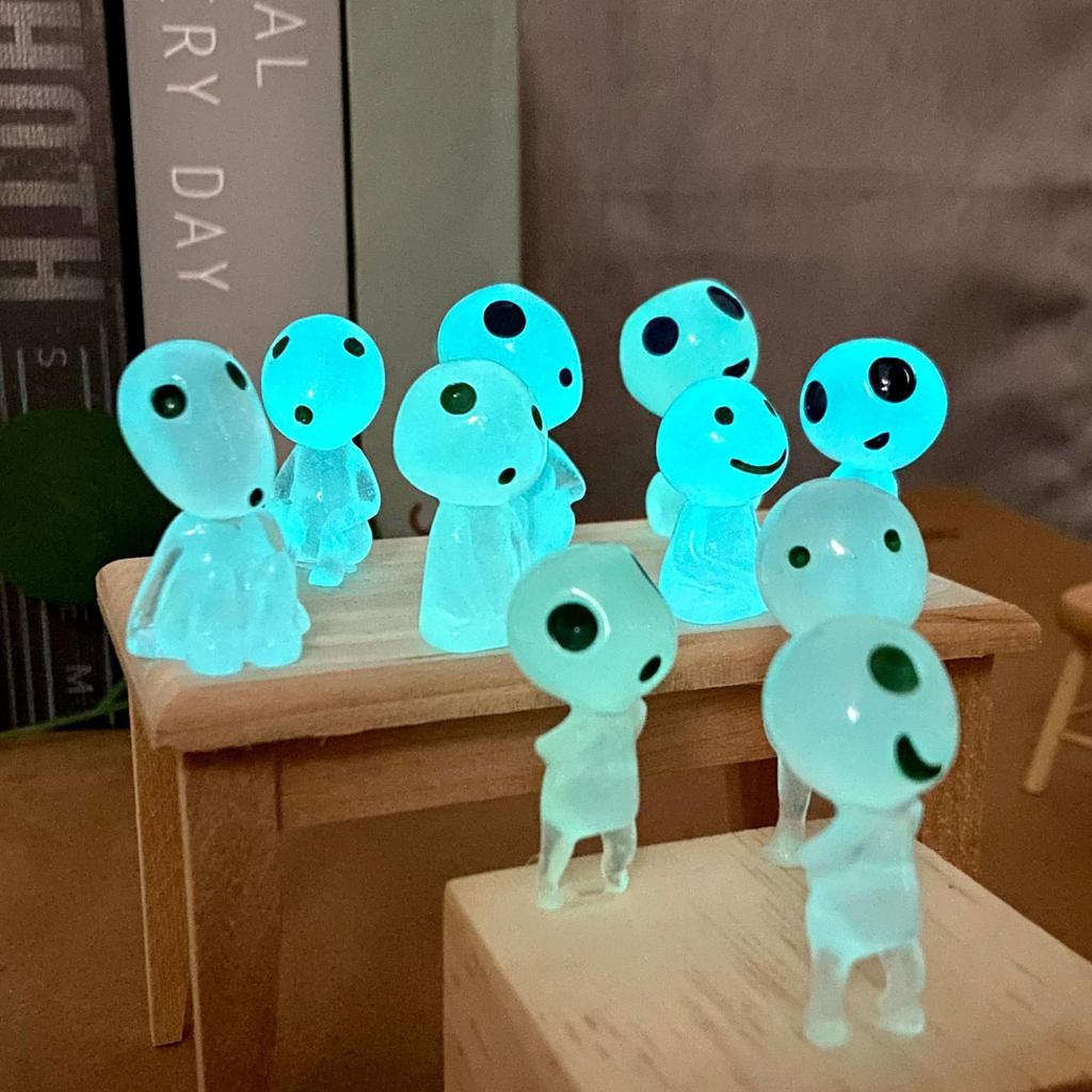 beyourchoi Aquarium Fish Tank Miniature Resin Resin Luminous Tree Elf Movie Character Cute Doll Collection Gift Objects, Objects, 10-Piece Set,