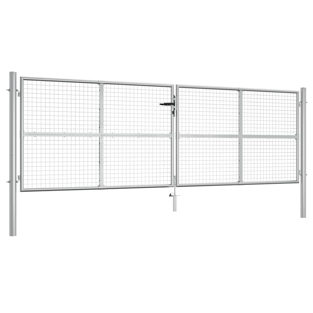 Garden Gate Galvanized Steel 400 X 125 Cm Silver