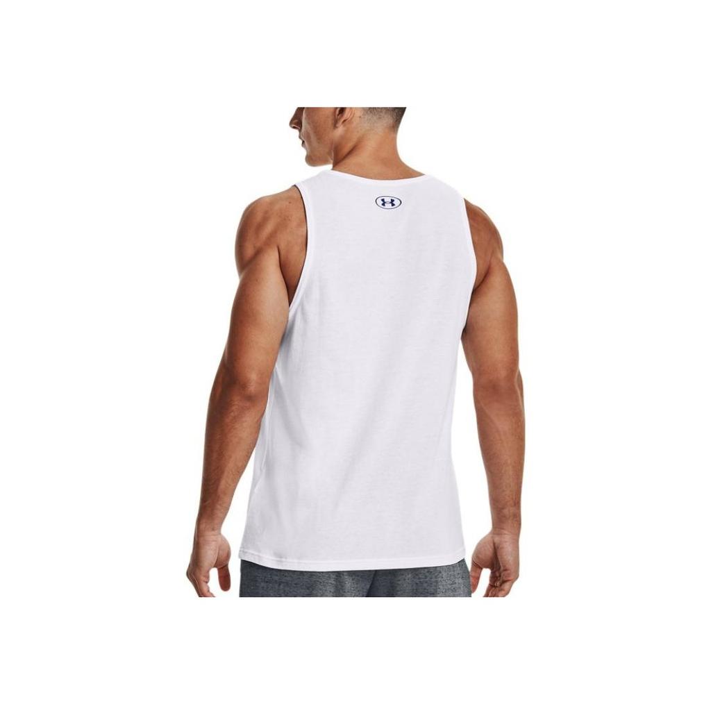 Under Armour Sportstyle Logo Print Loose Dry Training Tank Top Men Tops White 1329589-102