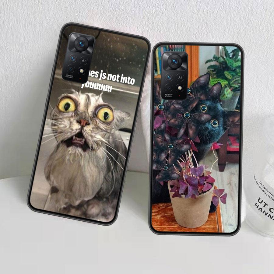 Haustier Katze Lustige Memes Handyhülle Für Redmi 13C 14C Note 13 14 Pro 5G Plus 12 12C 10 10A 10C 9 9A 9C 9T 8 8A K70 Pro Xiaomi Hülle S