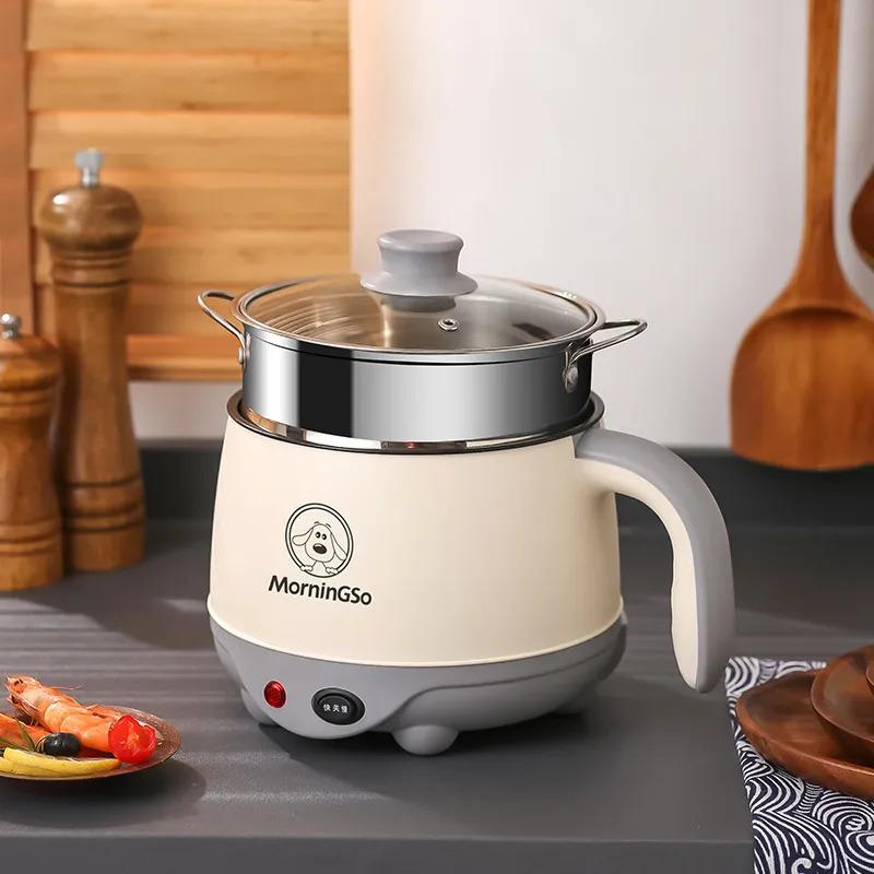 Electric Cooker Dormitory Students Cooking Noodles Non-stick Multifunctional Household Electric Hot Pot Small серый
