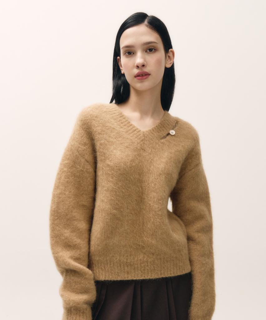 Seteo Two-Tone Mohair Blend Knit Heritage Brown