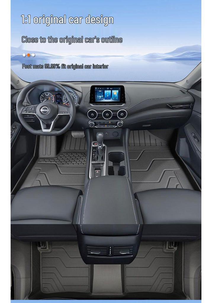 Nissan Sylphy TPE Floor Mats: 14th-15th Gen, Full Coverage Foot Mats