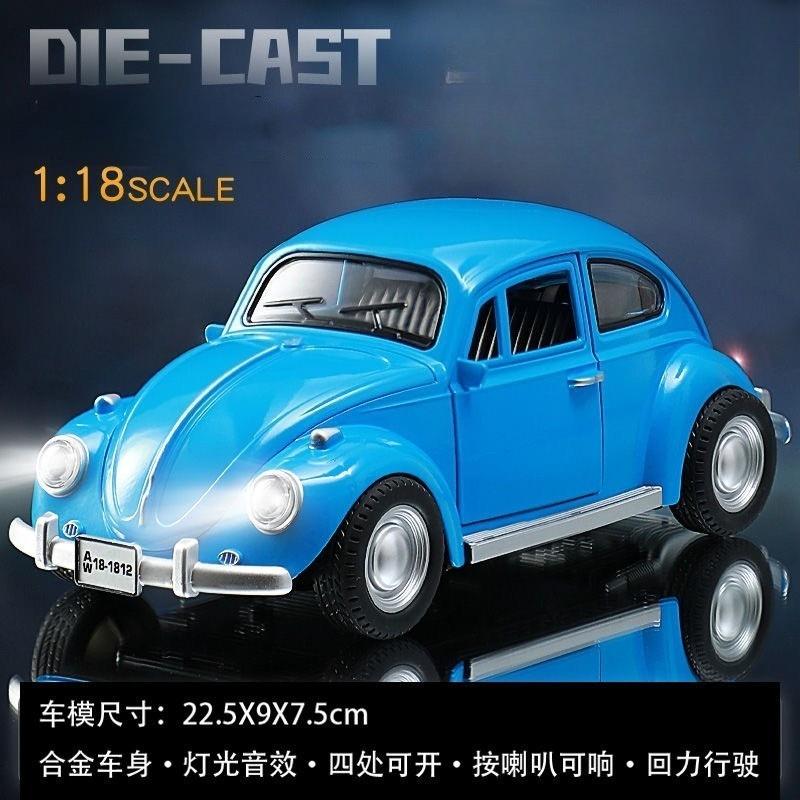 1:18 1955 Käfer Oldtimer Vintage Legierungsauto Modell Simulation Druckguss Spielzeugauto Sammlung Mit Ton Und Licht