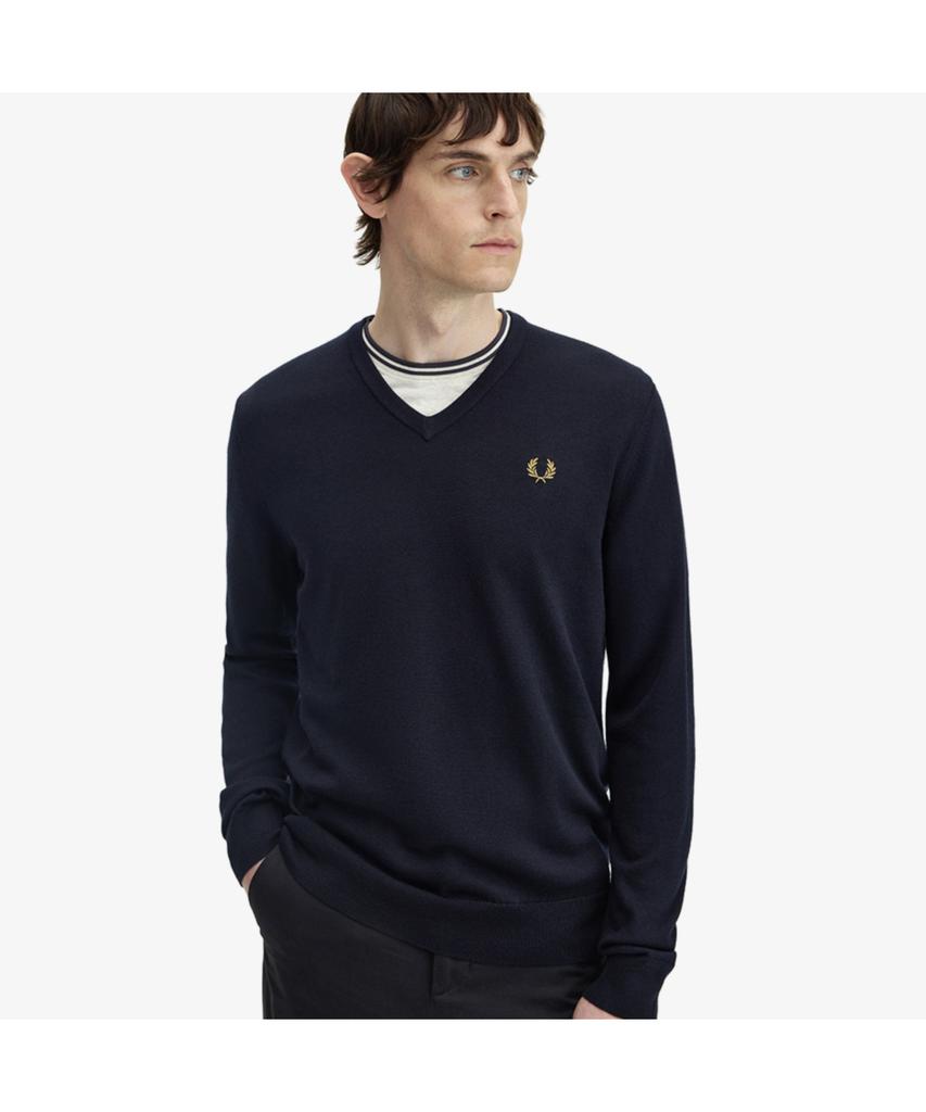 FRED PERRY [Baseline] Classic V-Neck Knit - Navy Afpm2439600-795