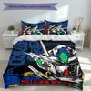 3pcs Custom Name Mobile Suit Gundam Set,Includes 1 Duvet Cover and 2 Pillowcases,All-season Bedroom Decor