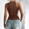 Damen Sommer Mode Lässig Farbe Rundhals Ärmellos Oberteil Enges Tanktop