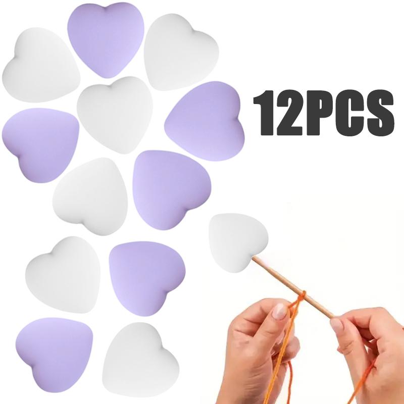 

8/10/12PCS Multicolor Heart Stitch Needle Tips Stoppers Silicone Knitting Needle End Caps Cute Knitting Needle Point Protectors
