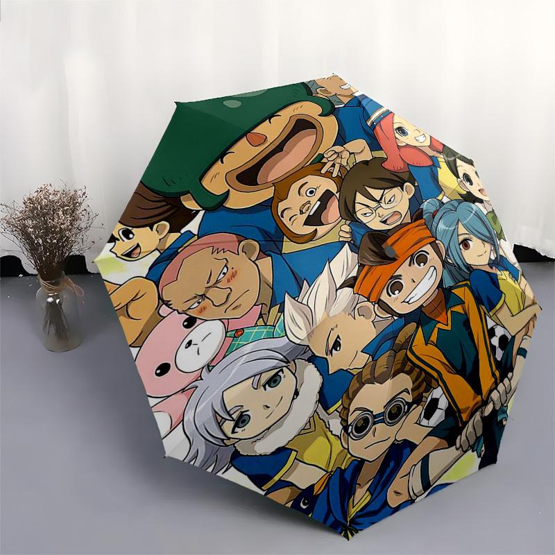1 Stück Captain Tsubasa Automatischer Faltbarer Outdoor-Regenschirm - Tragbares 3-fach faltbares Design mit 8-Speichen-Eisenrahmen, Perfekt für Fans, Reisende, den täglichen Gebrauch, an
