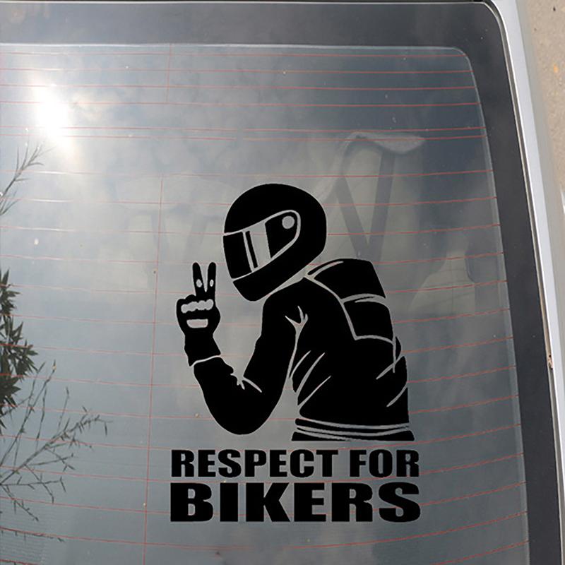 Autocollants Réfléchissants Respect For Bikers - 15x11cm Pour Voiture Et Moto, Sécurité Et Décoration