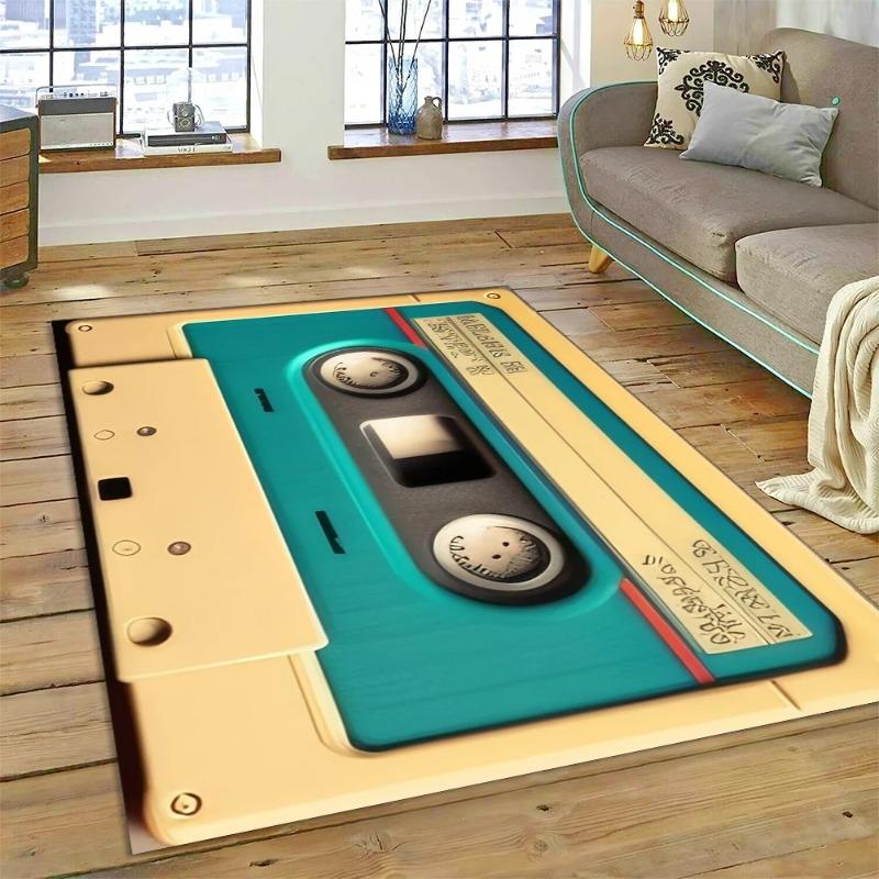 Casetă muzicală 3D Recorder retro CD Instrument Covor Covor pentru dormitor Living Decorat canapea, Decor copii Covoraș