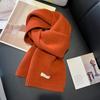 Knitted Scarf Women 100% Wool Winter Warm Scarves Bright Solid Color Design Thickened Shawl Soft Cashmere Pashmina Neck  NEW
