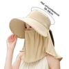 Wide Brim Foldable Shawl Hat Anti Uv Adjustable Integrated Face Mask Fisherman Hat Large Brim Sun Hat Tea Picking Hat Summer