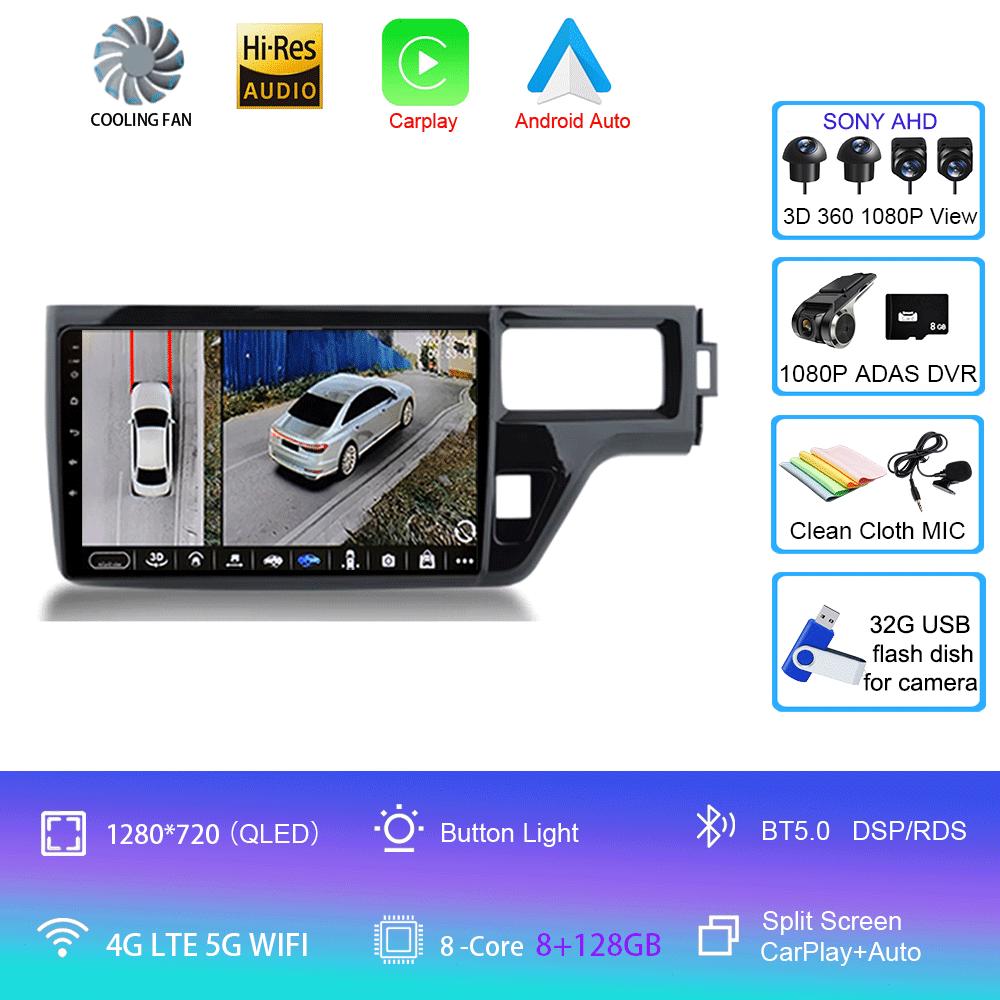 For Honda Stepwgn 5 2015 - 2021 RHD Car Radio Multimedia Headunit QLED System Navigation GPS Auto Android14 2Din DVD