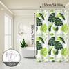 Turtle Leaf Pattern Shower Curtain, Natural Plant Element Design, Bathroom Decorative Shower Partition Curtain