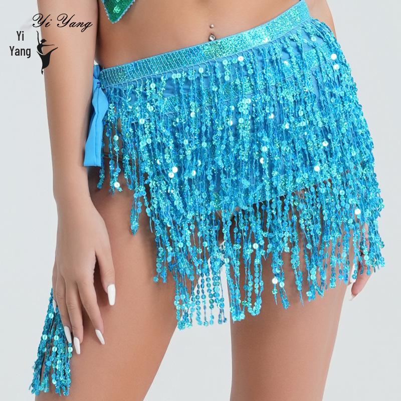 Halloween Belly Dance Costume: Sexy Sequin Tassel Hip Scarf & Waist Chain