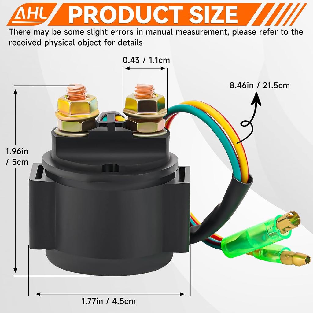 AHL Starter Solenoid Relay For Honda TRX400EX Sportrax 2002-2007 ATV / TRX300EX Sportrax 2001-2006 / TRX300EX FOURTRAX 1993-2003 / TRX400EX FOURTRAX