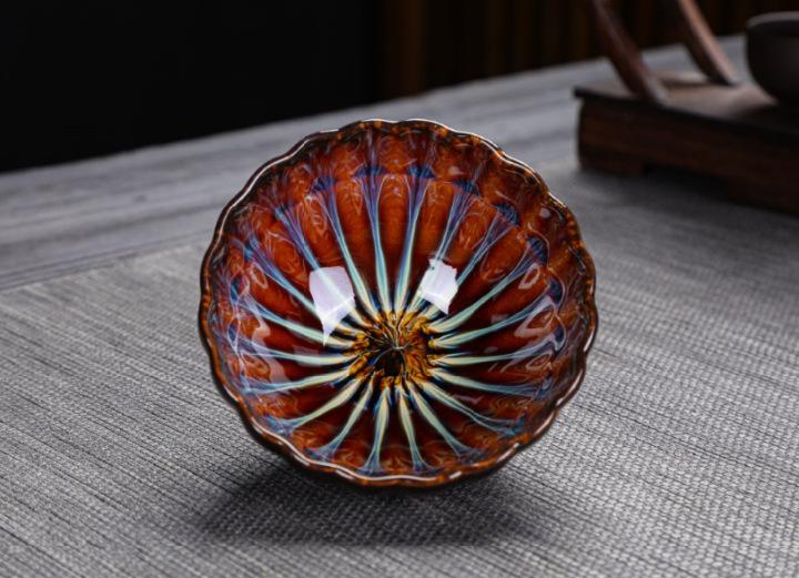 Kiln change sand gold glaze teacup personal cup ceramic cup Jianzhan single cup master cup average kiln tea cup bucket hat cup 125