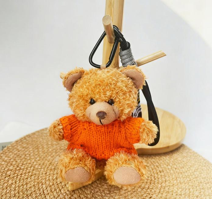 Wearable Teddy Bear Keychain Pendant – Plush Toy Gift for Graduation Season with Logo Print