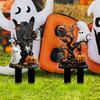 Halloween Yard Stakes Decorative Garden Stakes For Halloween Decor 2D Acrylic Scary Outside Decor Signs For Porch Patio Backyard