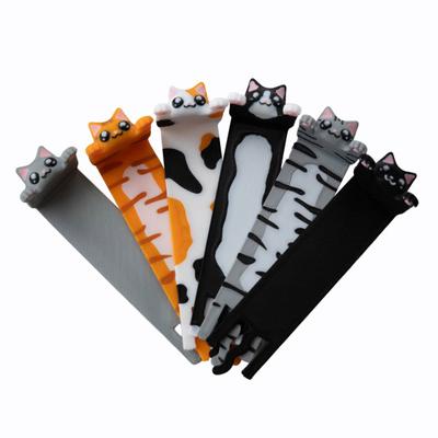 Marcador de Página Gato Pendurado Plástico Impresso em 3D Gatinho Corpo Longo Marcador de Página de Livro Decoração Animal Presente de Aniversário Natal para Amantes de Livros