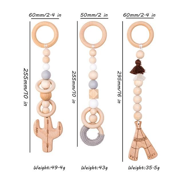 1 Set Speelgymnastiek Frame Baby Activiteit Houten Fitness Frames Speelgym Mobiel Babykamer Decoratie Pasgeboren Baby Accessoires Rammelaar Speelgoed