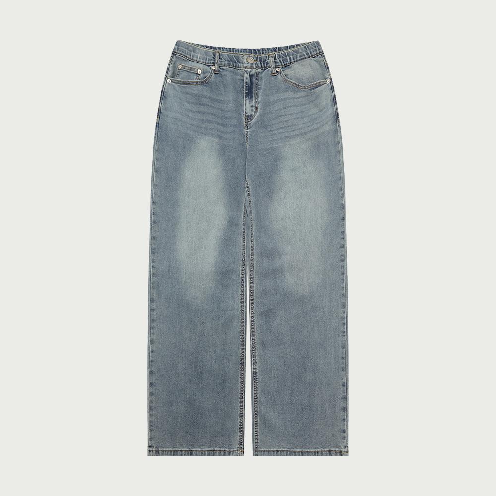 HANGTEN Men'S Inner Elastic Coin Pocket Wide Denim Pants_246(10520-055-402-10)