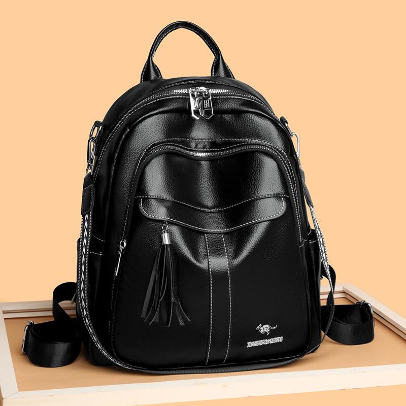 Women's Soft Leather Backpack Commuter Backpack Multifunctional Shoulder Bag