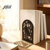 Cat Decorative Bookends 1 Pair Metal Hollow Bookends, Heavy Book Ends Thick Support for Shelf, Non-Skid Black Stopper Home Office Desk