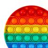 Rainbow Push Bubble Game Stress Anxiety Relief Bubble Popping Game Silicone Bubble Squeeze Sensory Fidget Toy Party Favors
