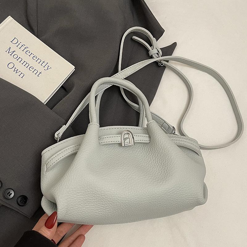 Spring and summer trend, simple style, high-end pleated portable vegetable basket bag, female Korean versatile commuter temperament messenger bag