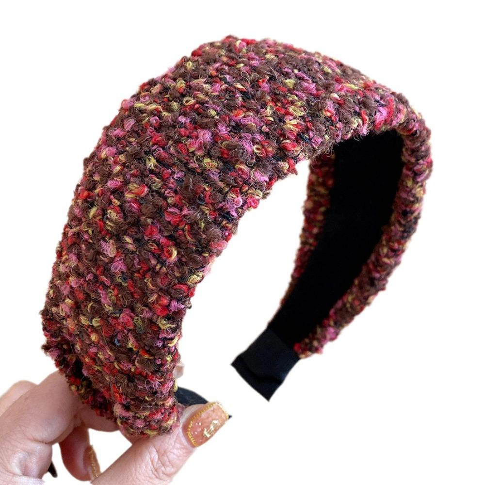 Anti-Slip Braided Headband Tweed Knitted Thick Knitted Headband For Women Daily Use
