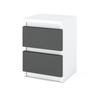 Mesita de Noche Blanca Gris 30 CM 2 Cajones Mesa de Noche Muebles de Dormitorio Nakastlik