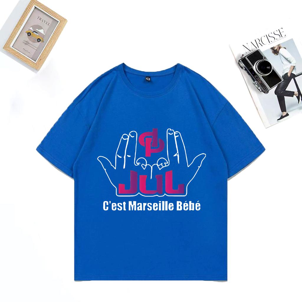 Französischer Rapper Jul Cest Marseille Bébé Grafik T-Shirts Mode Hip Hop Y2k Kleidung T-Shirt NEU Sommer Reines Unisex T-Shirts