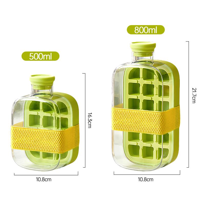 2 in 1 Ice Cube Tray Multifunctional Ice Bottle Mold with Straw Safe Silicone Material Portable for Outdoor Travel and Office