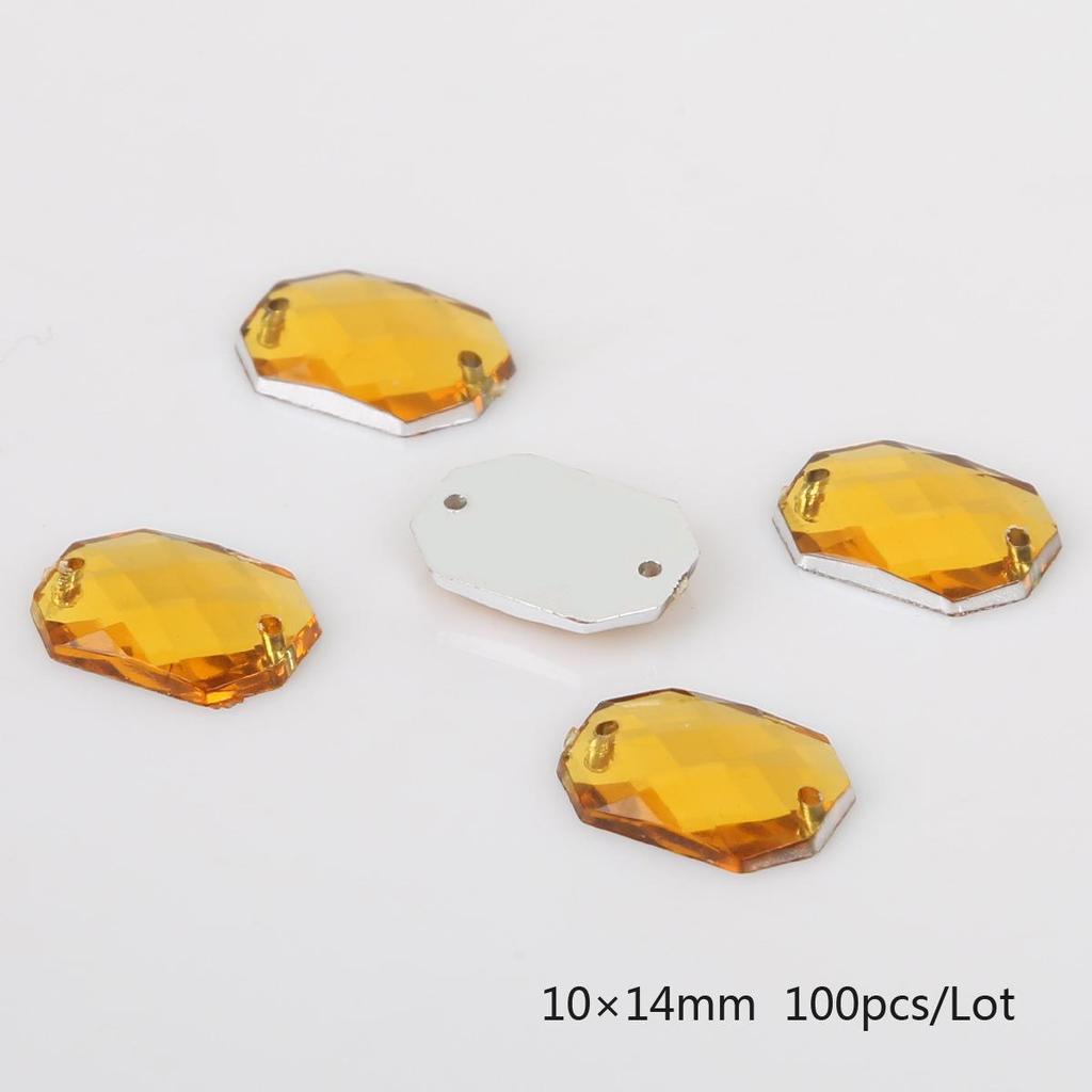 Kulaté mnohostranné akrylové kamínky s plochou zadní stranou a dvěma otvory pro DIY šperkové doplňky