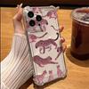 Phone Case For iPhone 17 16 15 14 13 12 11 Pro Max XR XS X 16 Plus 17 Air Leopard Pattern Transparent Shockproof Bumper Cover