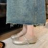Fashion 2025 Women's Mary Jane Shoes Round Toe Flat Sole One-length Strip Shallow Mouth Shoes Casual Women's Shoes in The Korean Style