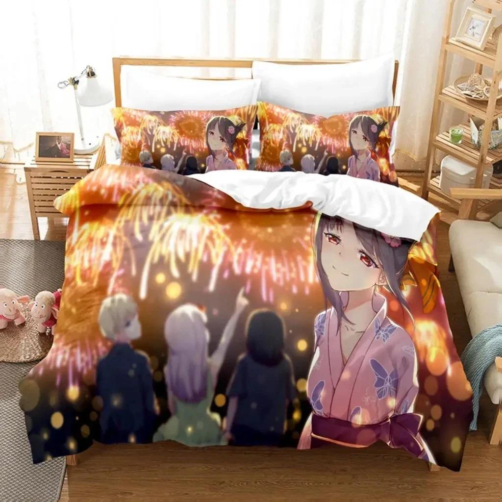 3D Print Anime Kaguya-sama Love Is War Mis Huiye Beding Set Young Boys Young Girls Twin Quen Sized Dimensions Soft Duvet Cover Pilowcase Bed Children