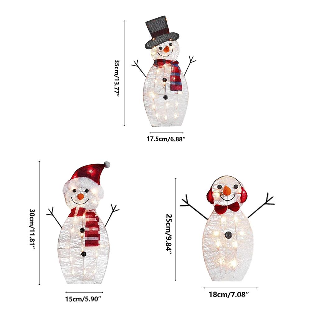 Snowman Outdoor Christmas Decor Yard Signs Light Up Decoration Lighted Ornaments Holiday Stake Sign Snowman Elk Sign Yard Art