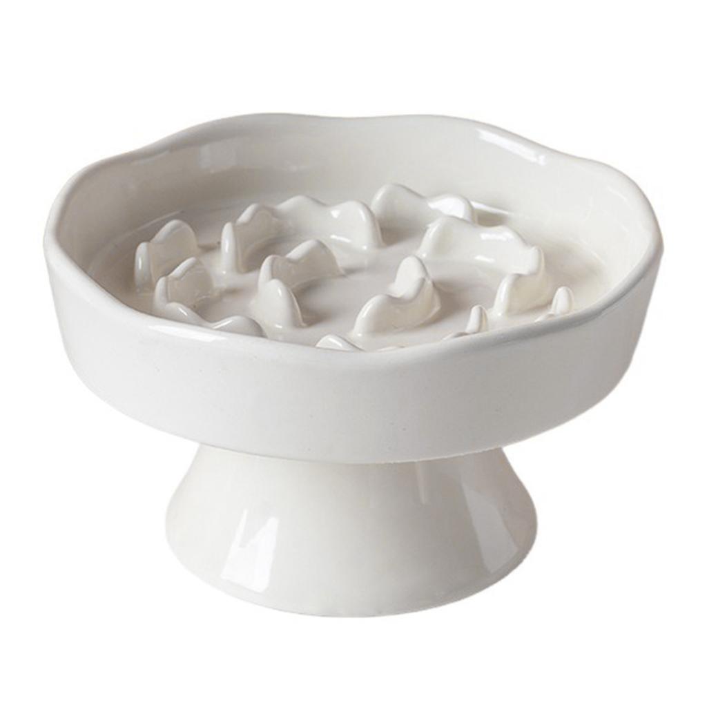 High Ceramic Slow-Feeding Food Bowl Scientific Slow-Eating Design For Digestion Modern Minimalist Home Decor Aesthetic