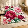 Pink Peony Floral Coral Fleece Blanket