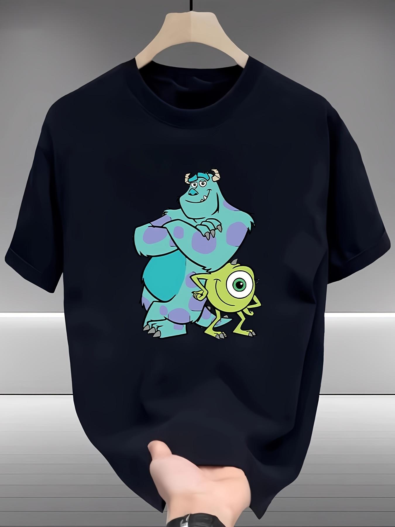 Casual Black T-shirt with Mike and Sulley Print - Soft XXXL